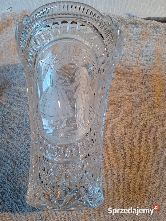 Duży wazon Bohemia wzór scenka rodzajowa retro Koźminek sprzedam