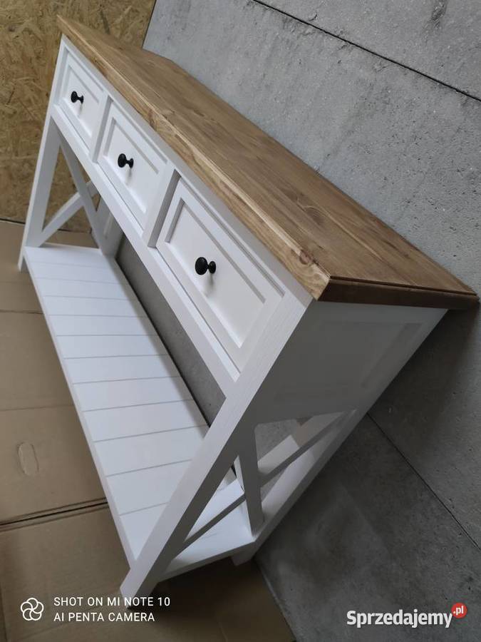 Konsola drewniana prowansalska Szafy, regały, półki łódzkie