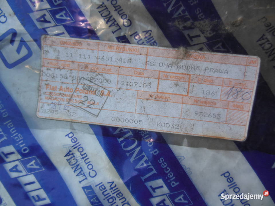 46511418 WYGŁUSZENIE DRZWI PRZÓD FIAT SEICENTO