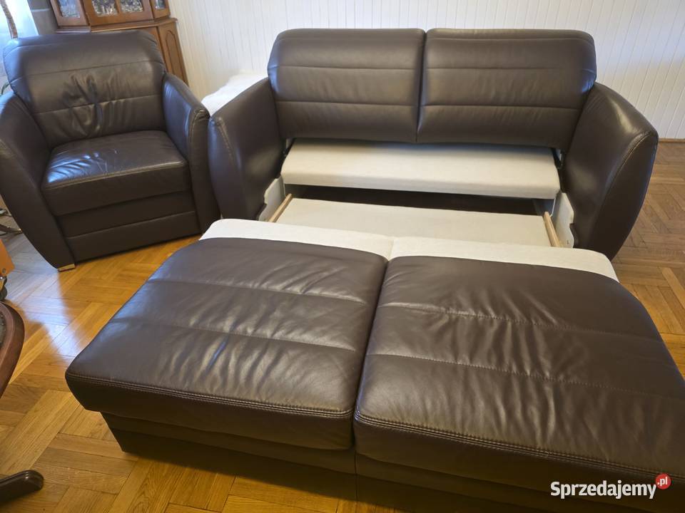 Sofa rozkładana fotel skóra naturalna ETAP Sofa Kraków