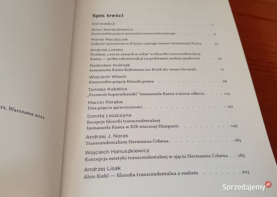Idea transcendentalizmu Kanta do Wittgensteina Gdańsk