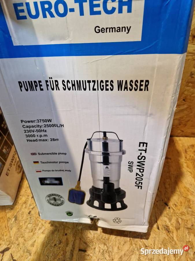 Pompa zatapialna Euro tech 3100W 25000 lh pływak Głogowa