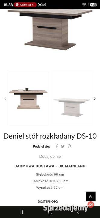 Stół do Agata Meble DENIS rozkładany 160x90 Kalisz