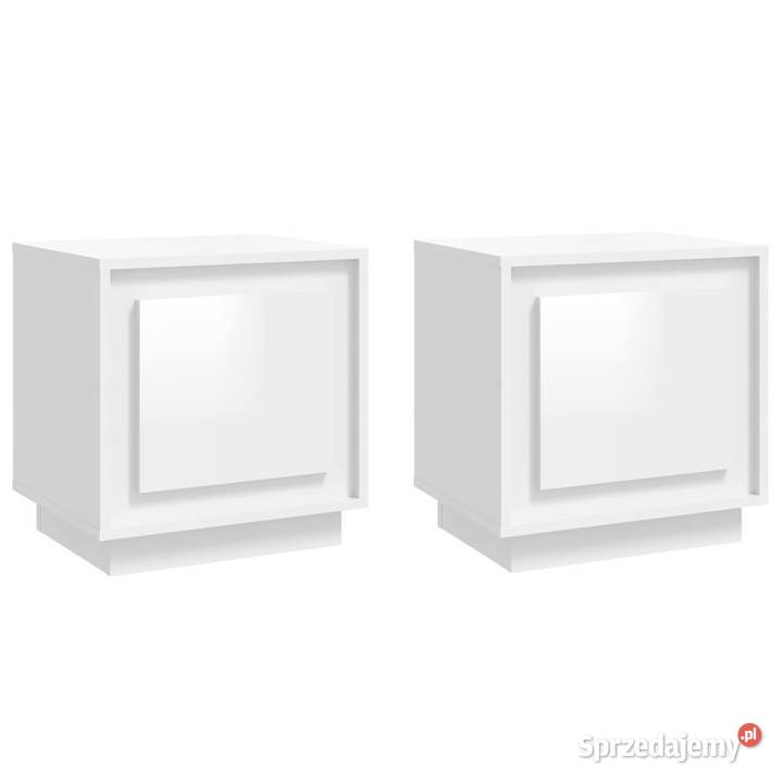 Szafki nocne 2 białe o wysokim połysku 44x35x45 Warszawa