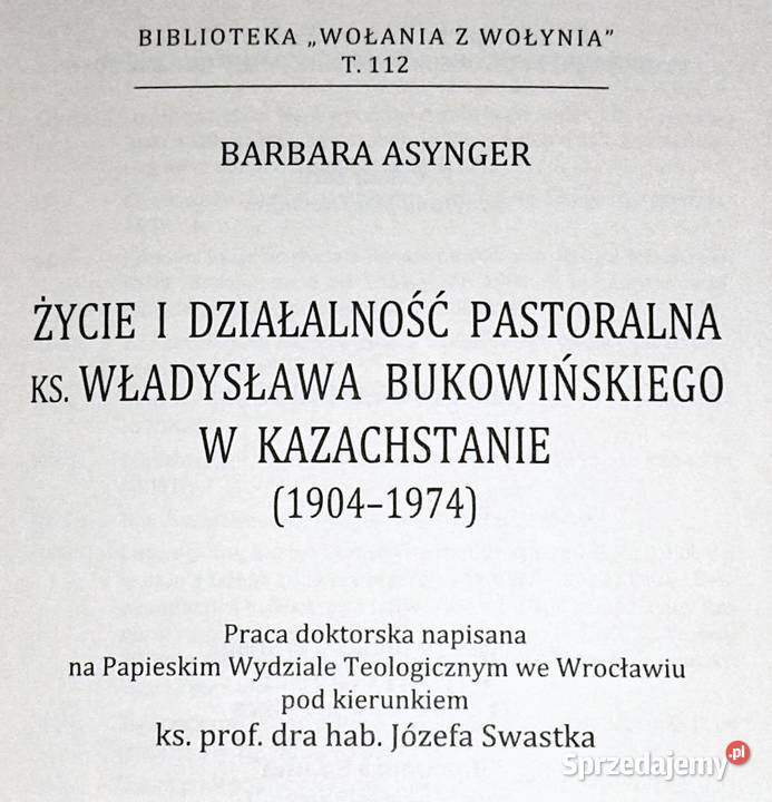 Życie i działalność pastoralna ks W