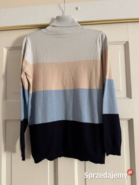 Sweter damski w pasy LXL z golfem kolorowy Częstochowa