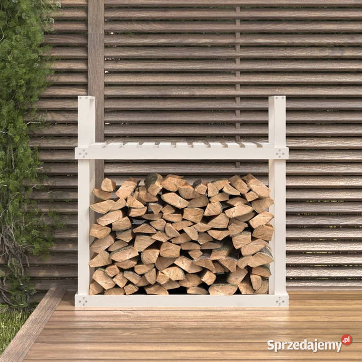 Stojak na drewno biały 110x35x1085 lite drewno Warszawa sprzedam