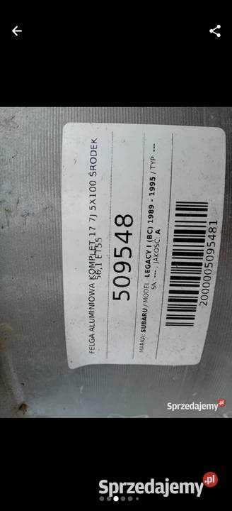 Felgi 5x100 subaru aluminiowe Sanok