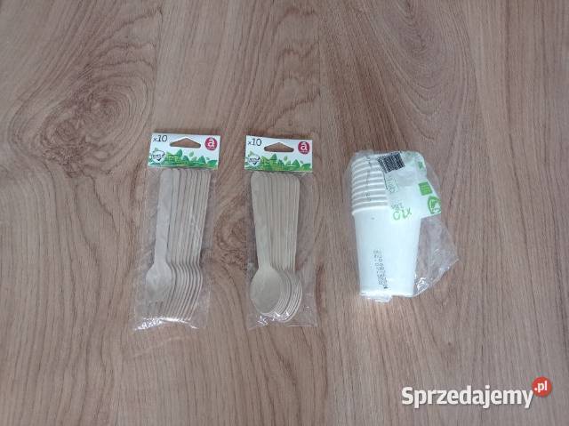 Sztućce drewniane jednorazowe Actuel kubeczki śląskie Chorzów