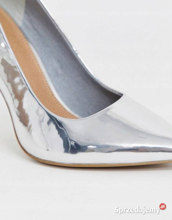 38 Asos srebrne szpilki 11 metallic 24 śląskie Gaszowice