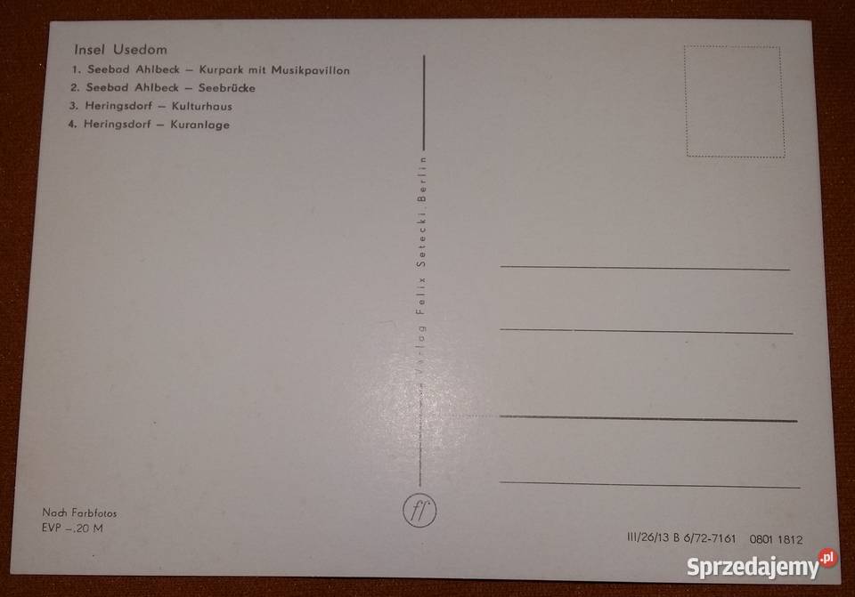 Pocztówka widokówka Insel Usedom Ahlbeck Łódź