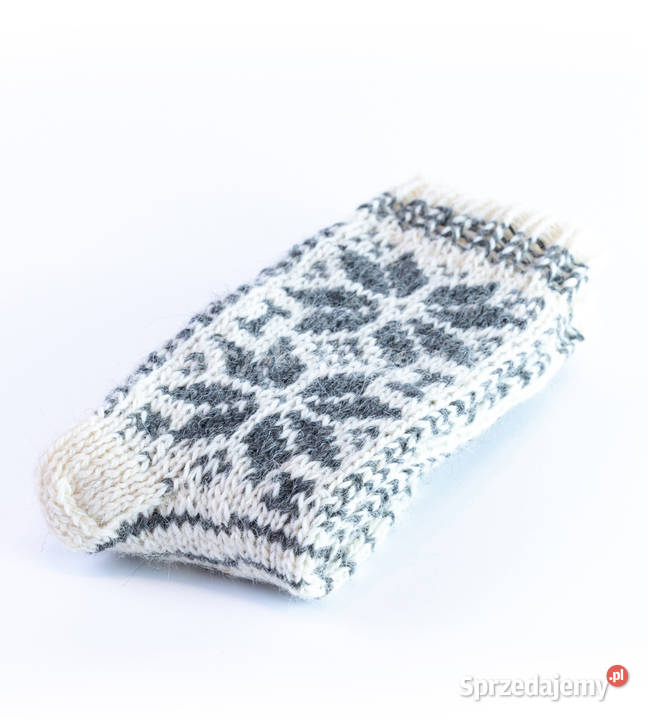 Wysokie ciepłe wełniane skarpetki z góralskim Szaflary