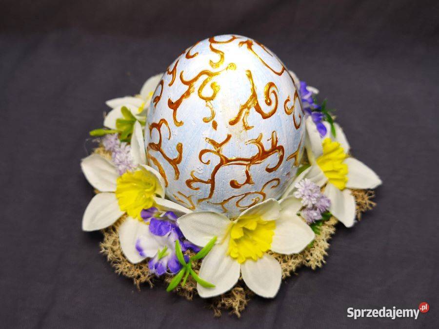 Stroik wielkanocny eleganckie jajko z kwiatową Kielce