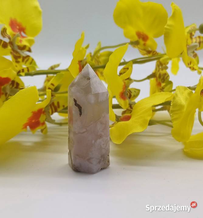 Naturalny Agat obelisk stożek stojący 48mm 49 Olsztyn