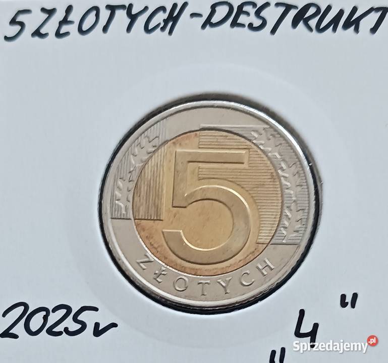 5 Złotych 2025 r Wielodestrukt mennicy 4 Konin