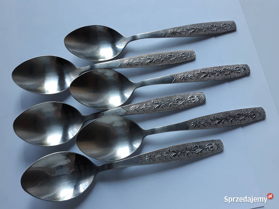 Łyżki obiadowe 2 ROŚLINNY Gerlach sztućce PRL Sztućce Dąbrowa Górnicza