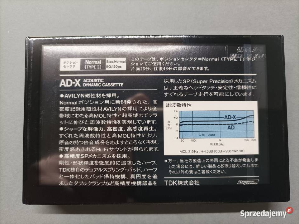 Kaseta TDK AD X 46 1982 r ma rynek Japan Magnetofony Warszawa