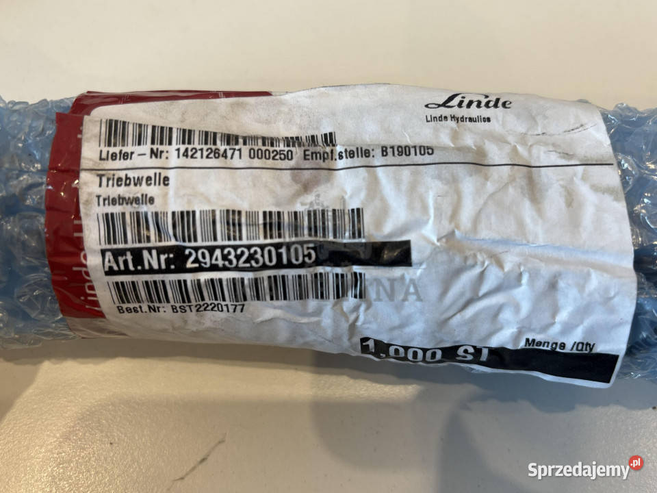 Linde HMV105 HMF105 Wał napędowy SKS 2943230105 Pozostałe