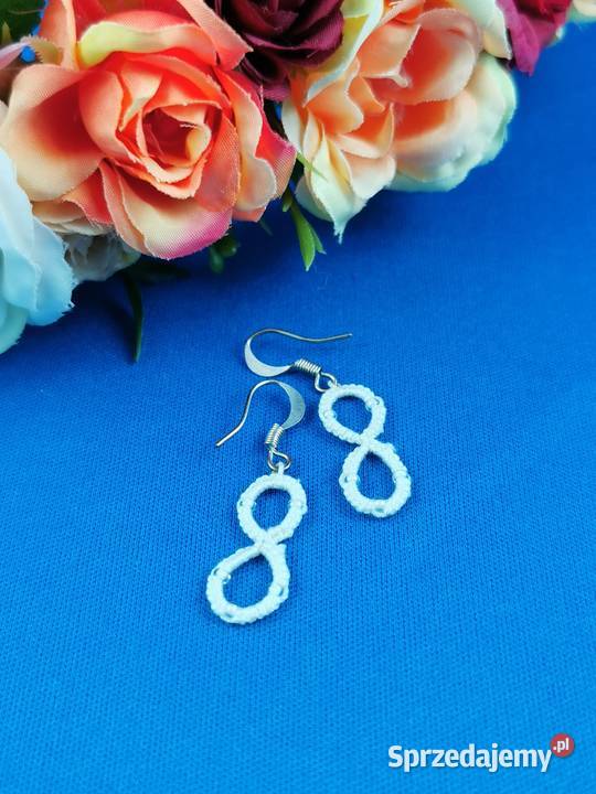 Kolczyki frywolitkowe różne wzory i kolory Wiśniowa