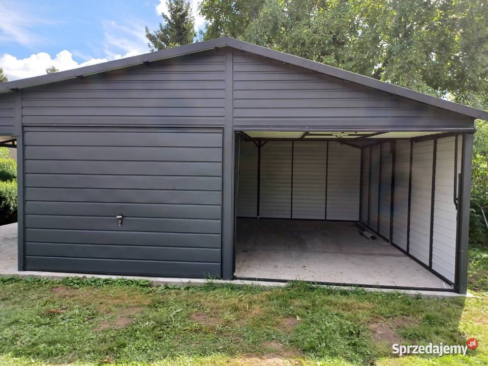 Garaż Blaszany Grafit zadaszenieMagazynGaraże Tarnów