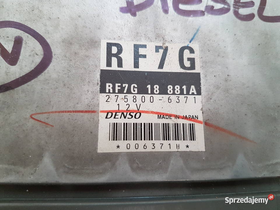 MAZDA 6 20 DIESEL KOMPUTER SILNIKA RF7G18881A komputery