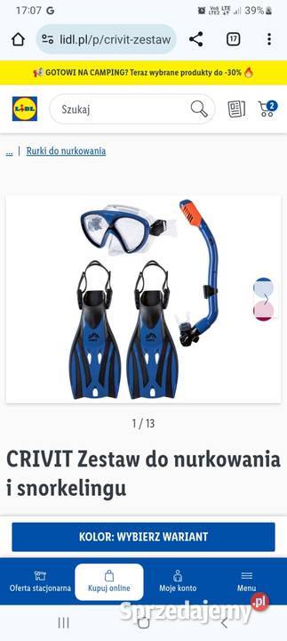 Płetwy CRIVIT 3237 maska rurka snorkeling ABC Wrocław