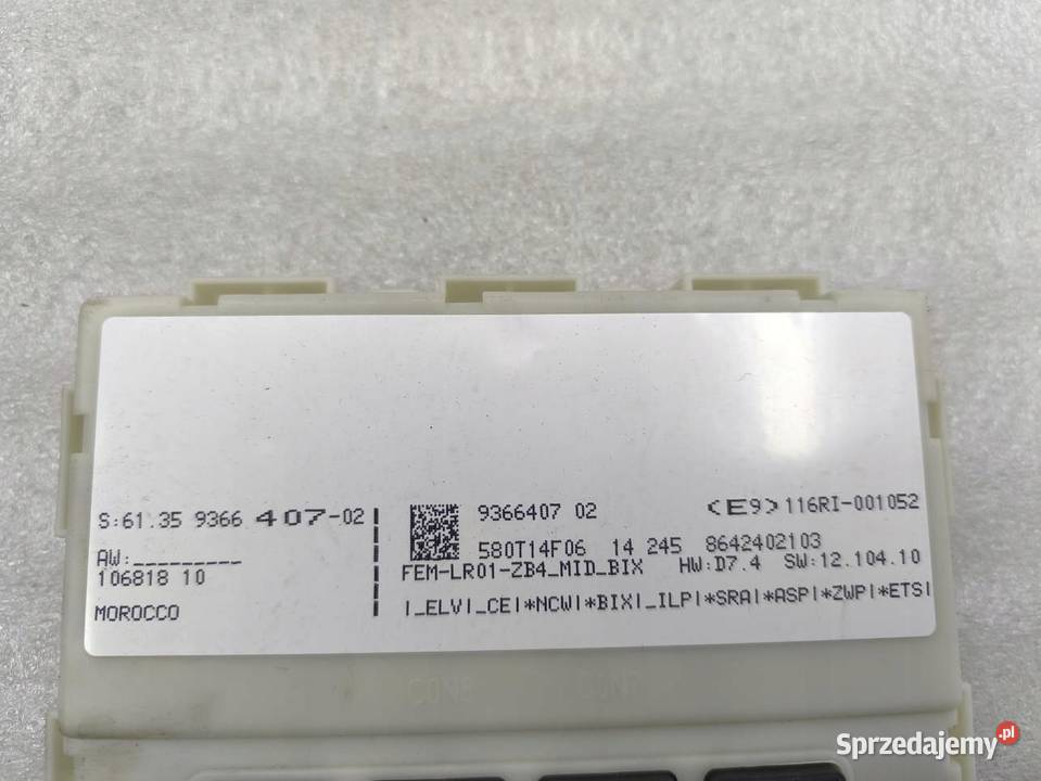 MODUŁ KOMFORTU STEROWNIK FEM BMW F20 F21 9366409