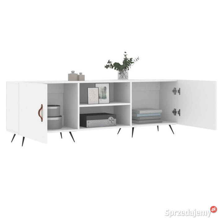 Szafka pod TV biała 150x30x50 materiał