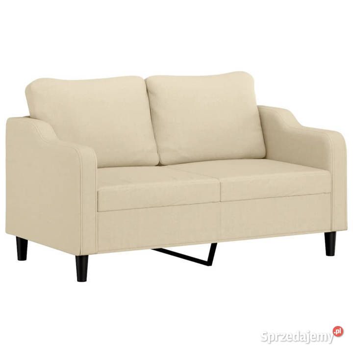 2osobowa sofa z poduszkami kremowa 140 tkanina Warszawa