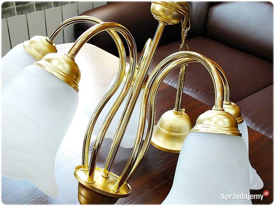 Lampa wisząca Złoty Żyrandol 5 ramienny 8090 Żary