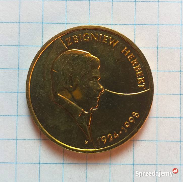 2 ZŁOTE 2008 POLSKA ZBIGNIEW HERBERT Numizmatyka