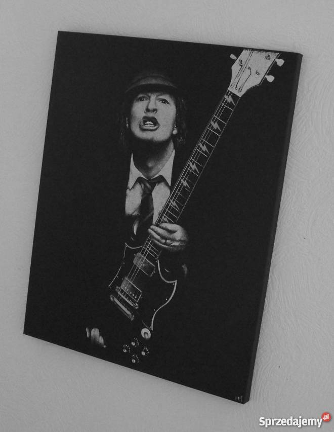 AC DC Ręcznie grawerowany w blasze Angus Young Sztuka współczesna świętokrzyskie sprzedam