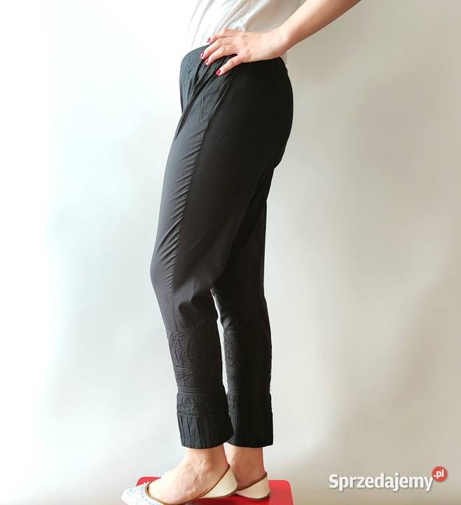 Indyjskie spodnie cygaretki czarne S 36 M 38 Szczecin