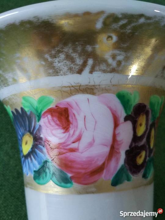 Porcelana duo wazon i świecznik wianek kwiatów