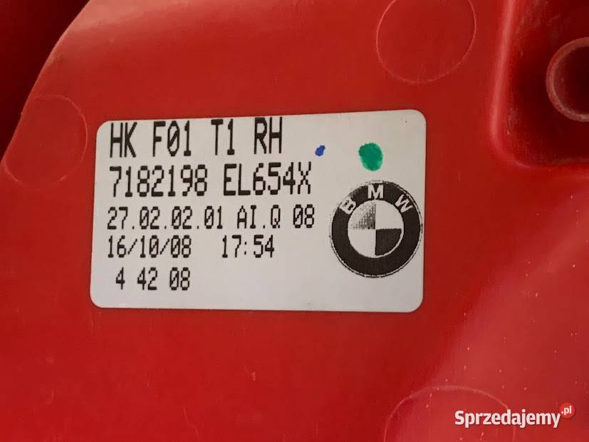Lampa lewa tylna tył BMW F01 F02 7 7182198 Lampy tylne Barwałd Dolny