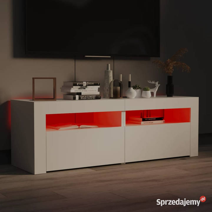 Szafka pod TV z oświetleniem LED biała 120x35x40 Warszawa sprzedam