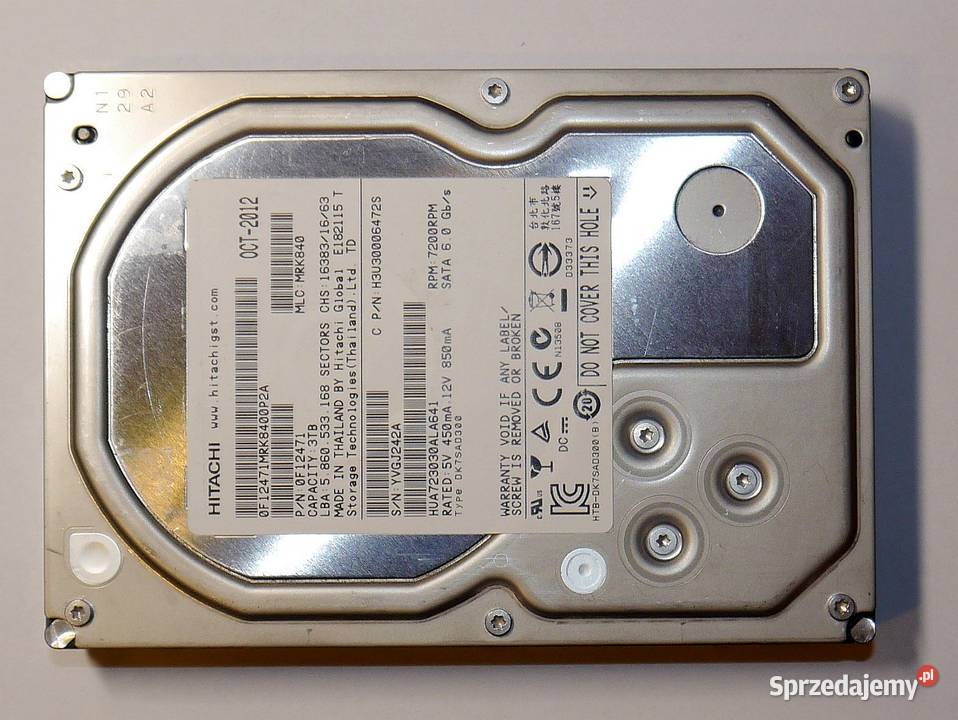 Dysk twardy HDD Hitachi Ultrastar 7K3000 3TB 35 wewnętrzny sprzedam