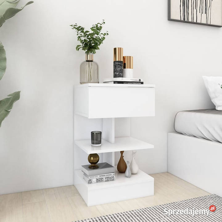 Szafka nocna biała 40x35x65 materiał mazowieckie Warszawa