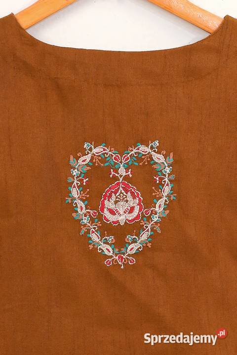 Brązowa kamizelka bolerko gorset S 36 etno folk brązowy/beżowy zachodniopomorskie Szczecin