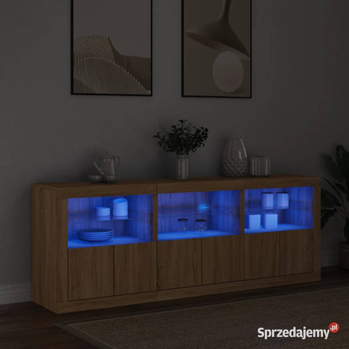 Szafka z oświetleniem LED dąb sonoma 1815x37x67 mazowieckie Warszawa