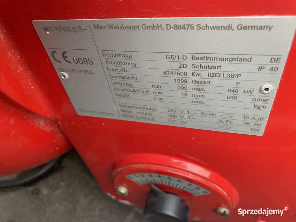 Palnik weishaupt g5 200940kw suszarnia kociol Parczew
