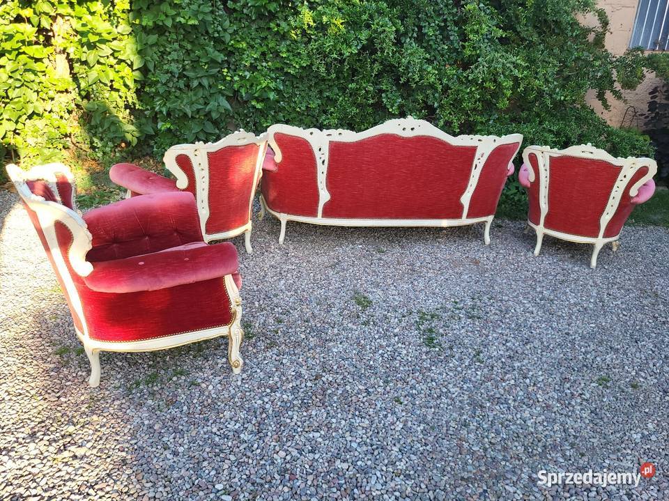 Piękny francuski komplet wypoczynkowy sofa 3 Sypniewo