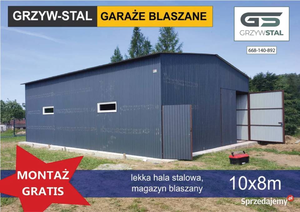 Garaż Blaszany Grafitowy MAŁA HALA Wiata Magazyn wielkopolskie Kępno