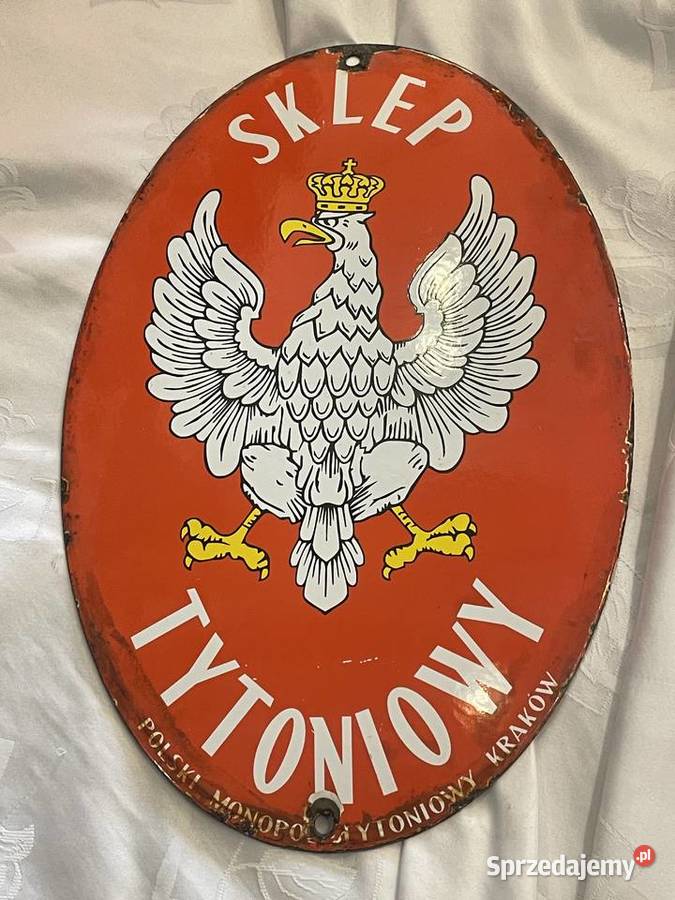 Emaliowana tablica Polski Monopol Tytoniowy małopolskie Kraków