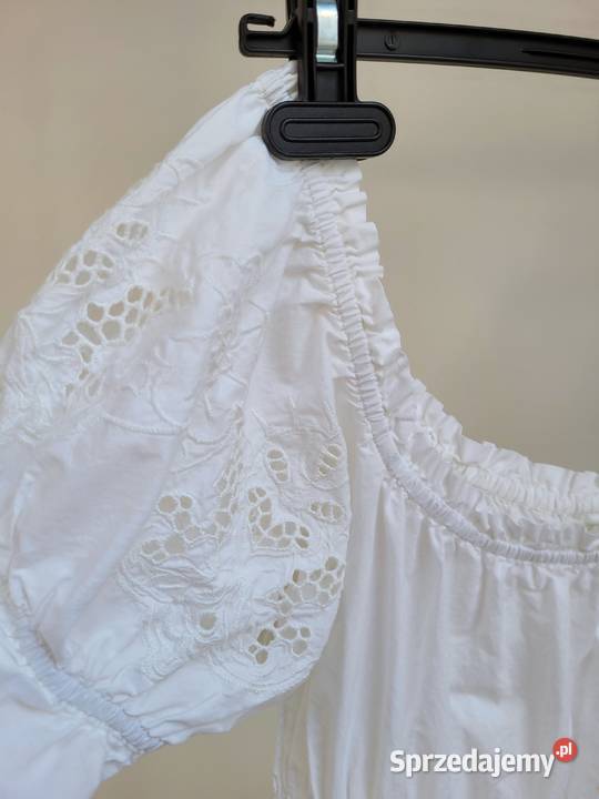 Biała sukienka haft angielski z bawełną Liszki