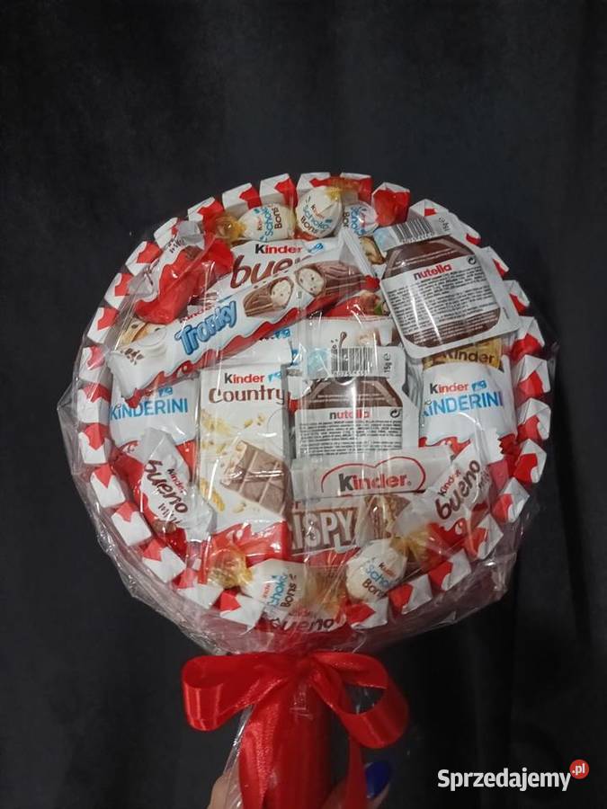 Bukiet ze słodyczy kinder Box na święta Urodziny