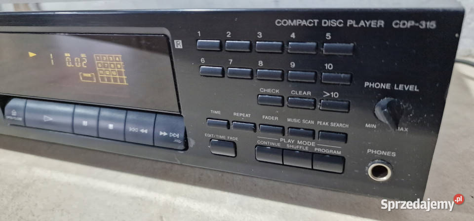 Sony odtwarzacz kompakt CD player CDP 315 CDP315 Audio Międzychód