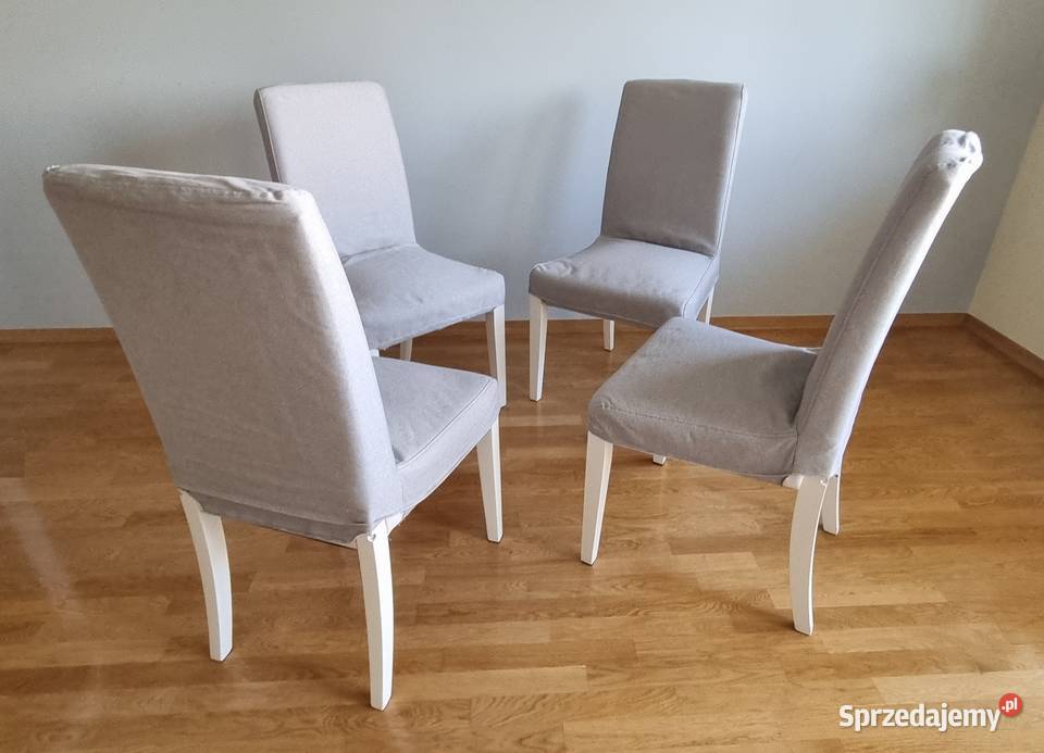 4x KRZESŁO IKEA HENRIKSDAL białe szare krzesła Krzesła Kalisz sprzedam