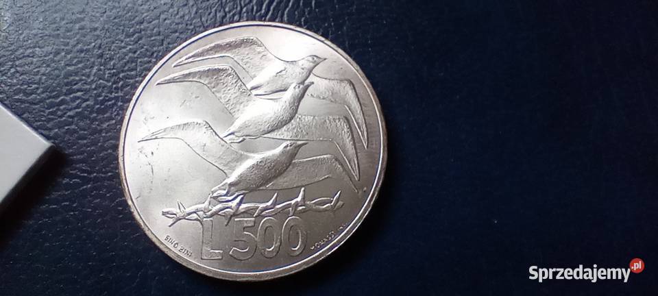 Stare monety 500 lir 1975 San Marino srebro Lesko
