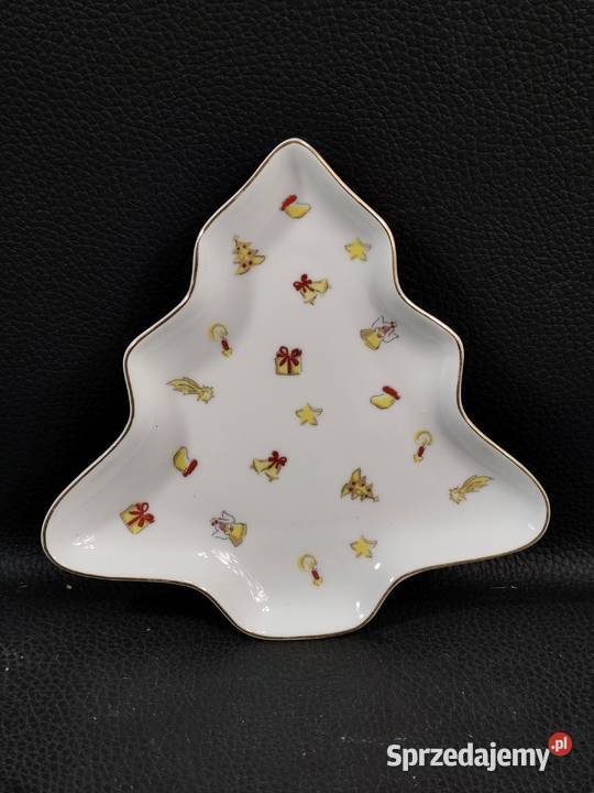 Porcelanowy Talerzyk Świąteczny Choinka TCM